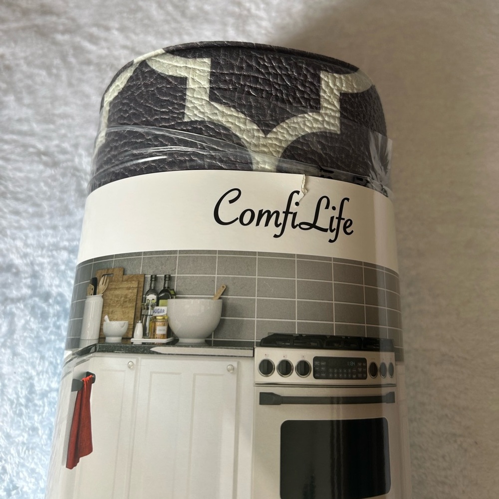 *New* Gray Geometric Design Kitchen ComfiLife Rugs (2 Pack - Medium/Large) - Picture 11 of 13